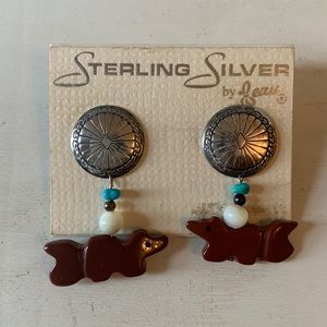 Vintage sterling Silver Western Earrings